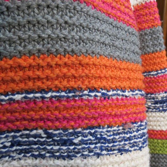 Habitat Women's Rustic Stripes Foldover Cowl Neck Sweater Multi Color Size Med - Picture 5 of 10